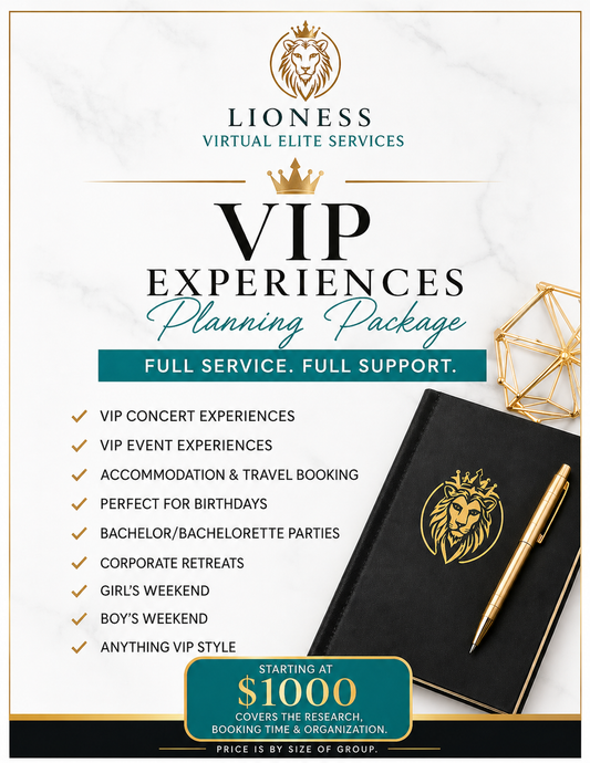 VIP Luxury EXPERIENCES Planning Package